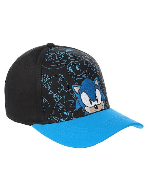 Gorra visera curva snapback Sonic para niño