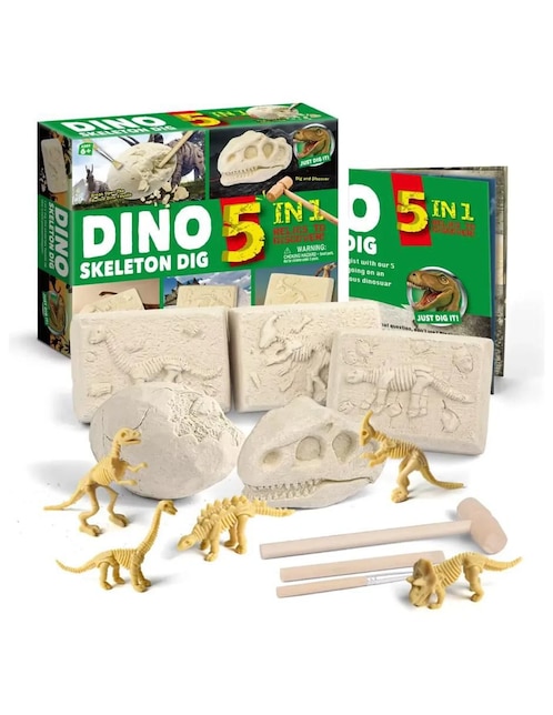 Kit para excavación de gemas 5 en 1 fósiles dinosaurios Mr. Gadgets