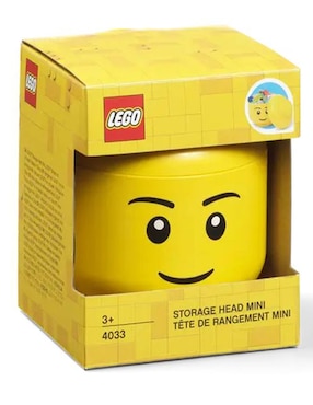 Contenedor de juguetes Lego forma cabeza