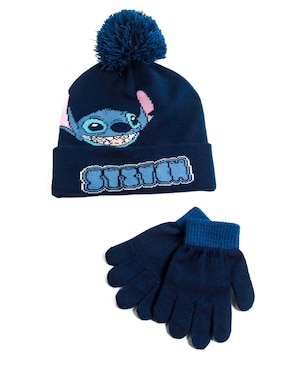 Set Gorro Y Guantes Stitch Para Infantil Niño