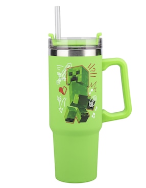 Termo Minecraft de acero inoxidable con tapa a presión 900 ml