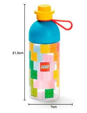 Botella de agua Lego de plástico con tapa rosca 500 ml
