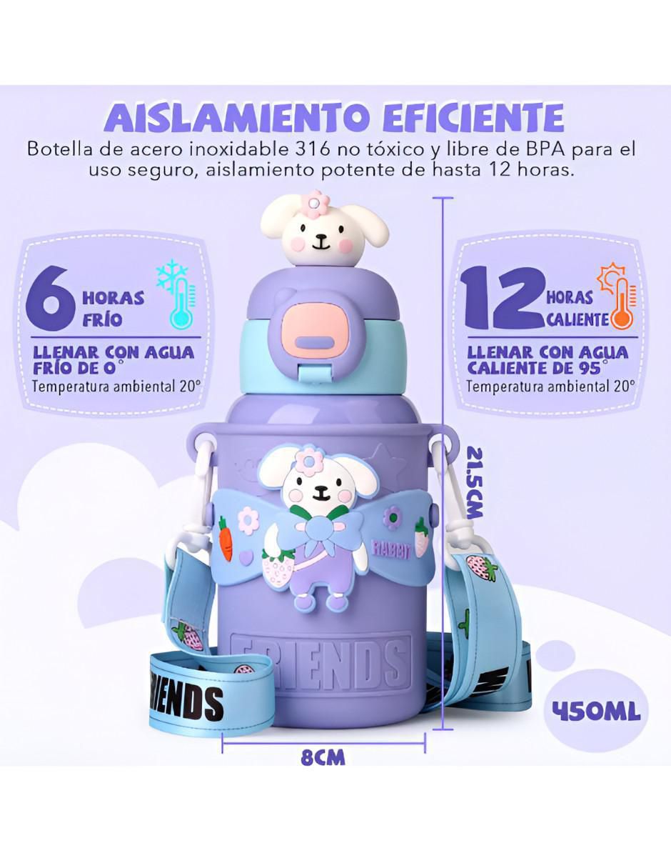 Termo de acero inoxidable con tapa rosca 450 ml 5
