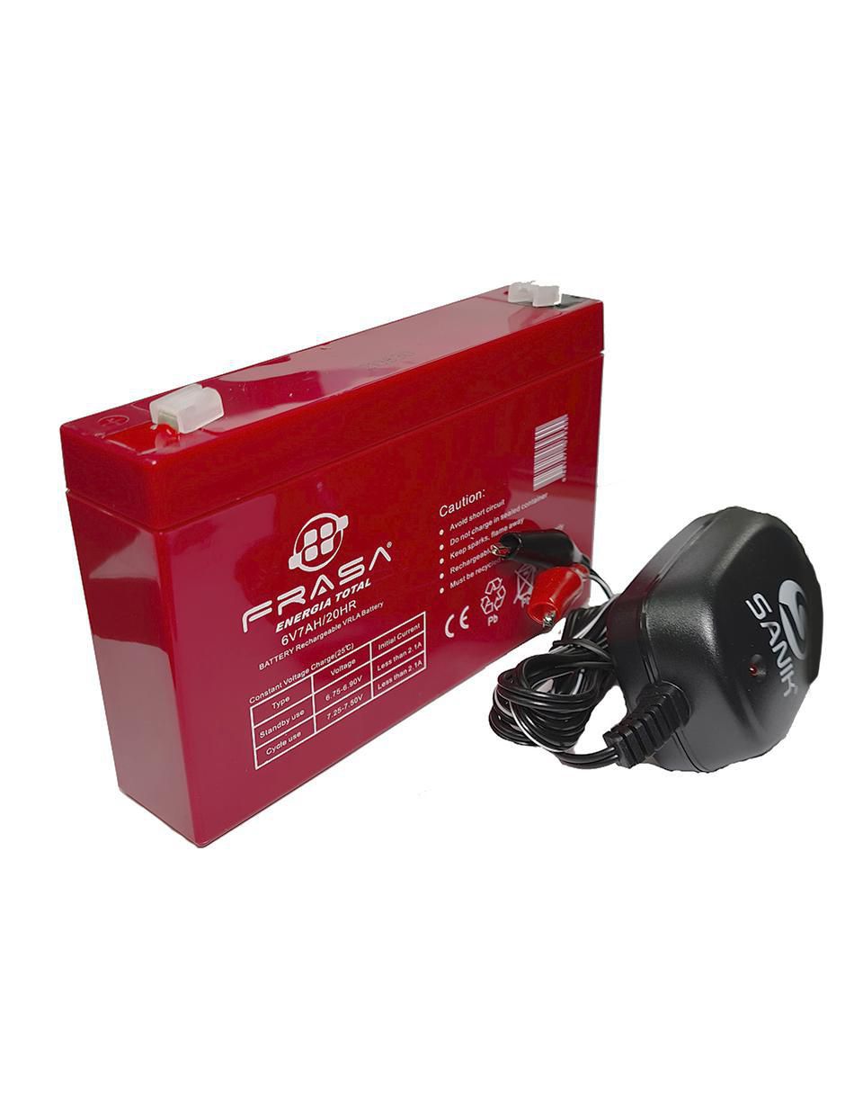 Batería recargable 7400 mAh de 6v con cargador 2