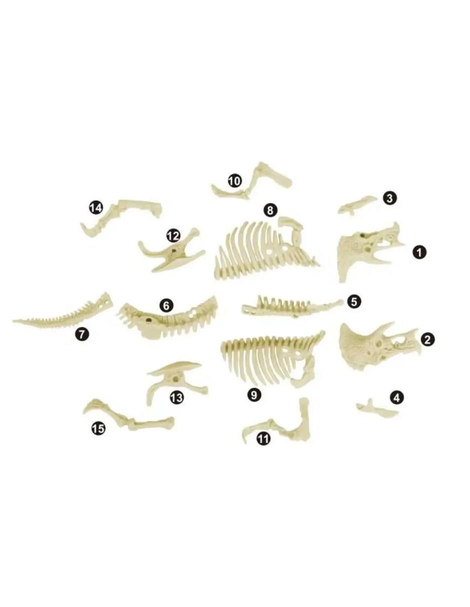 Kit para excavación de gemas fósiles dinosaurio Triceratops Mr.Gadgets