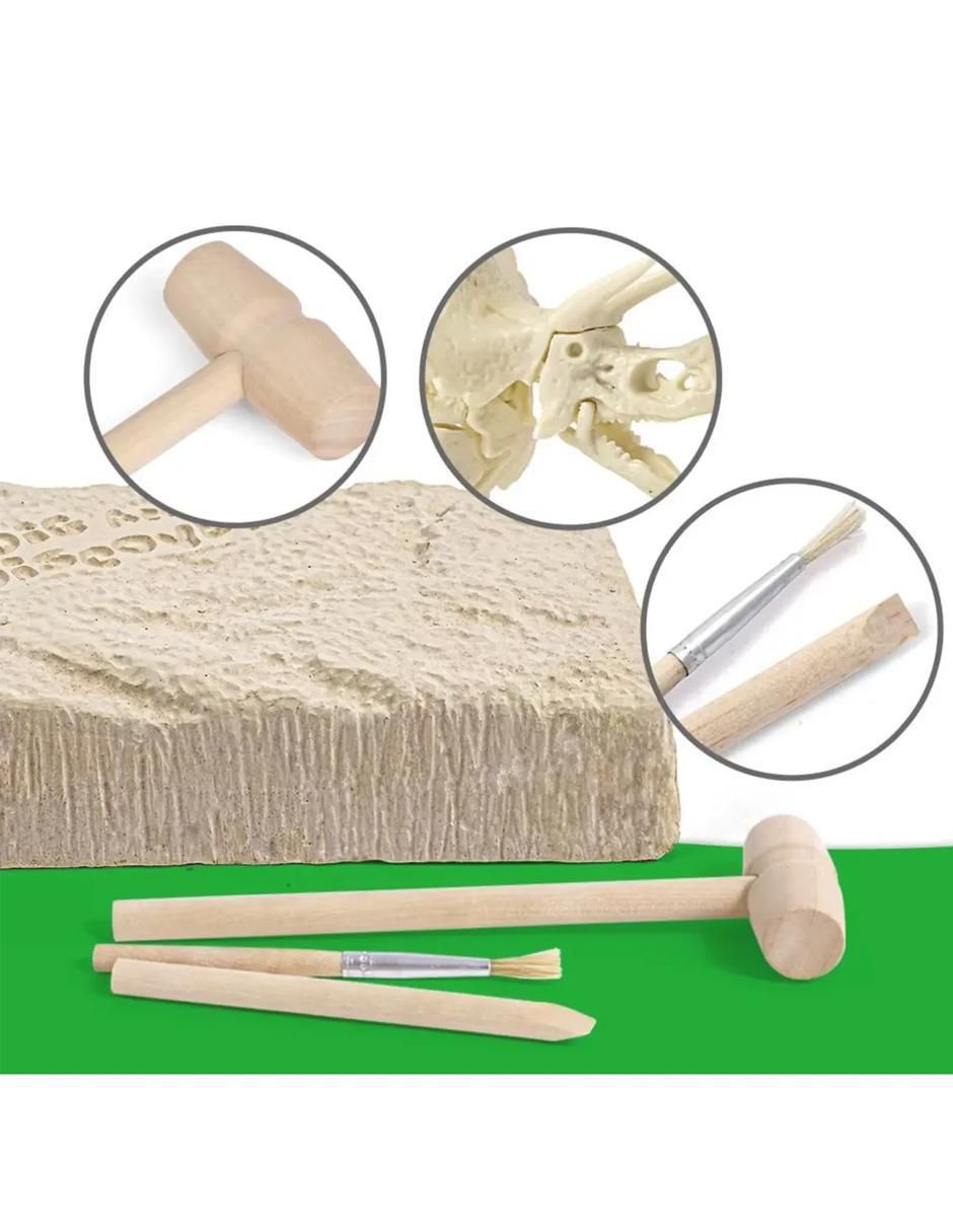 Kit para excavación de gemas fósiles dinosaurio Triceratops Mr.Gadgets